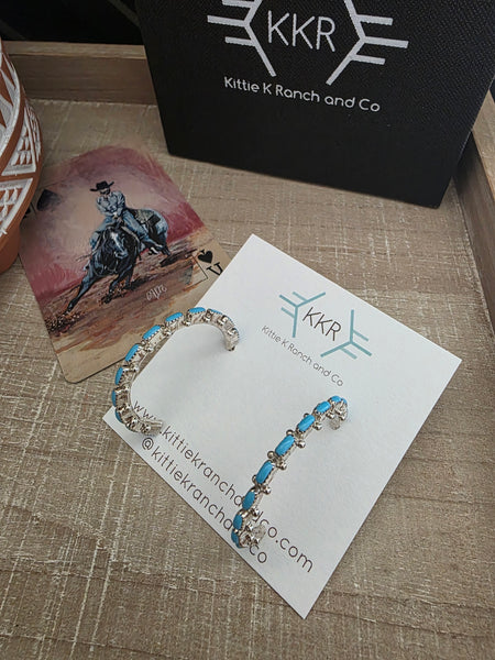 THE BERNARD CACHINI TURQUOISE HOOP EARRINGS