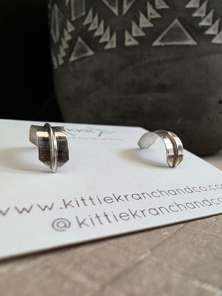 SILVER FEATHER HOOPS