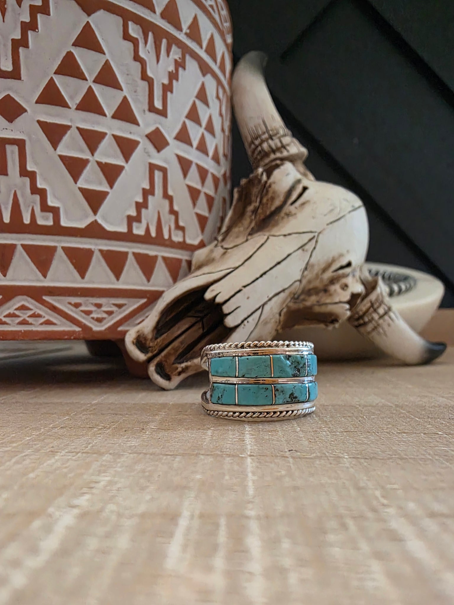 BRUCE JOHNSON TWO ROW TURQUOISE BAND