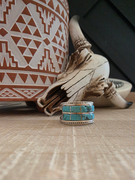 BRUCE JOHNSON TWO ROW TURQUOISE BAND