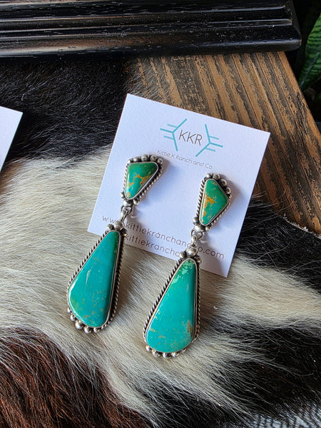 ELOUISE KEE LARGE KINGMAN TURQUOISE DANGLE