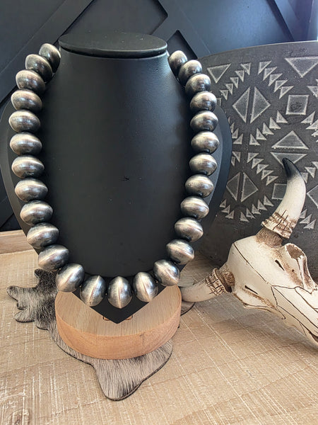 TONISHA HALEY STERLING SILVER HANDMADE NAVAJO PEARLS