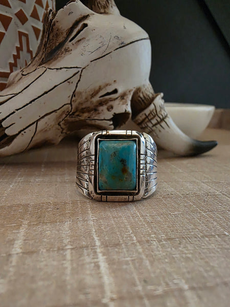 EDWARD JOHNSON TURQUOISE MENS RING