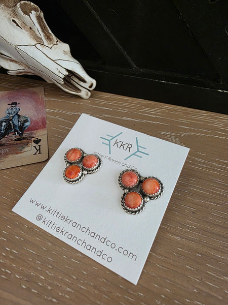 THE MAXINE RAMIREZ SPINY OYSTER SHELL CLUSTER STUDS