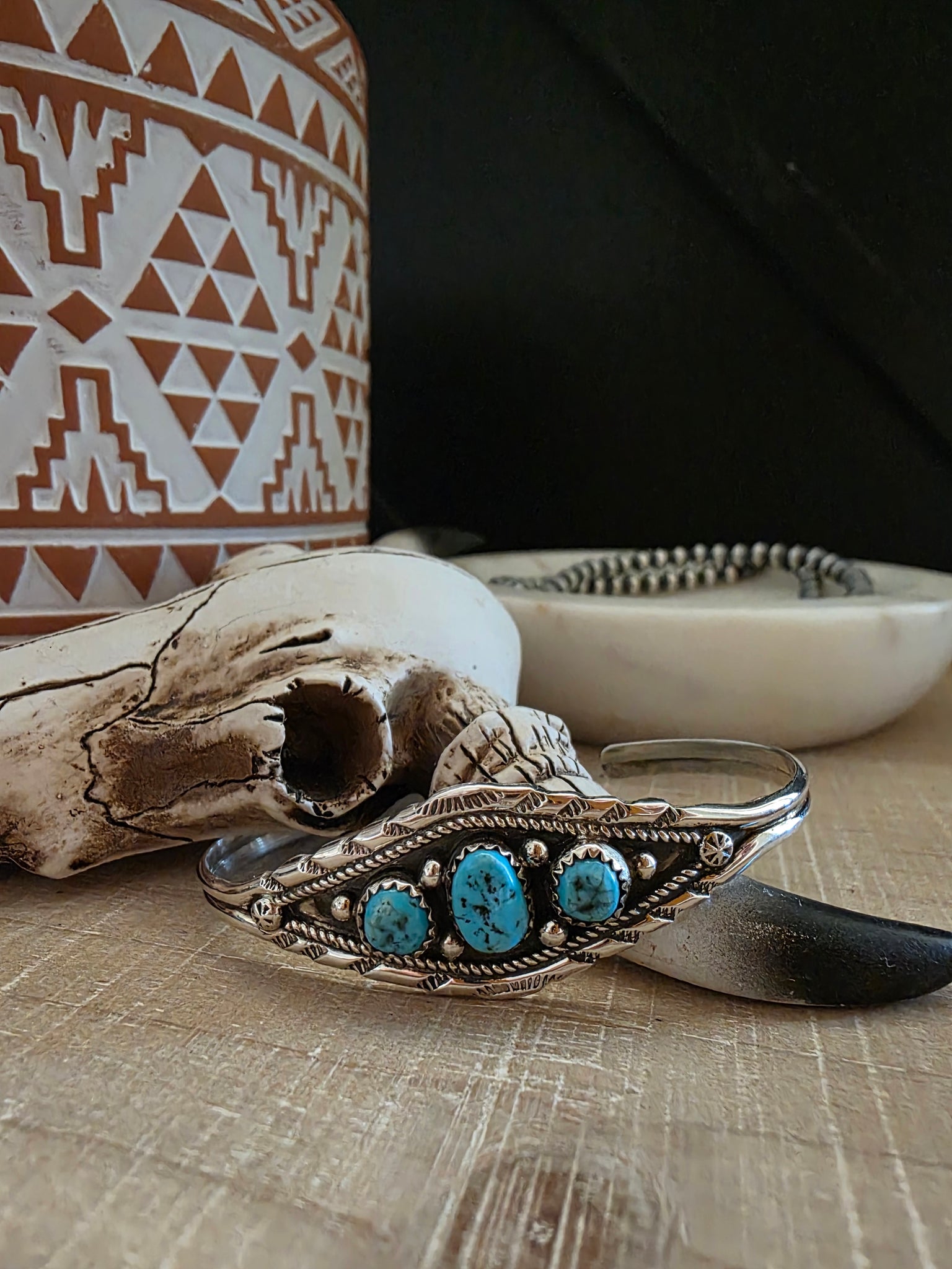 RITA DAWES TRINITY TURQUOISE CUFF