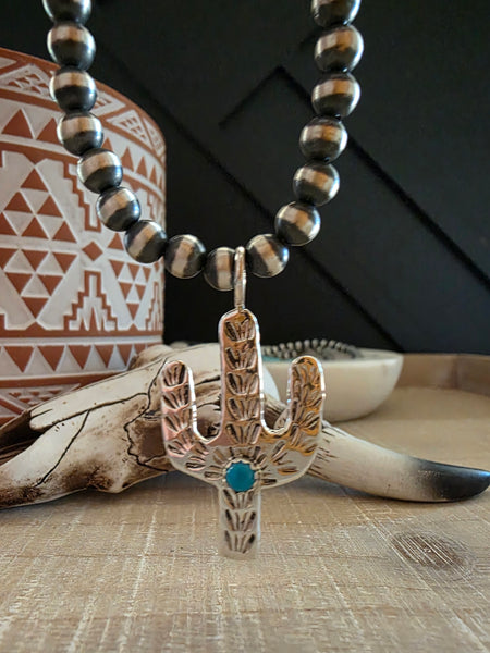PAULINE NELSON TURQUOISE CACTUS PENDANT