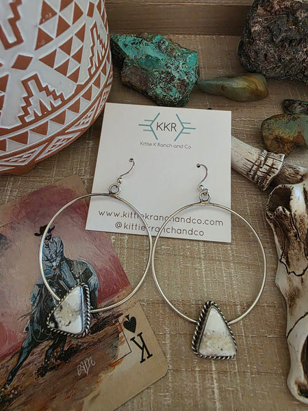 ELOUISE KEE WHITE BUFFALO HOOP EARRINGS