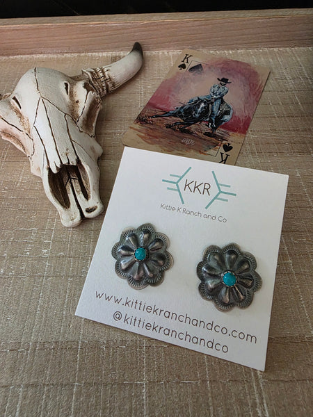DALE MORGAN TURQUOISE STONE CONCHO STUDS