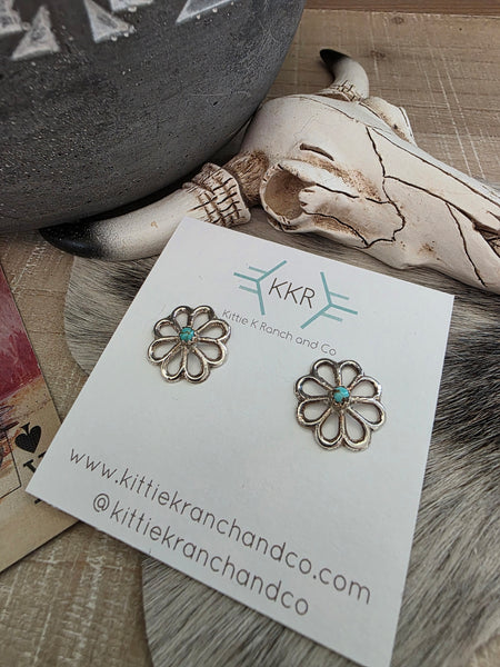 BRUCE CHEE TURQUOISE BLOSSOM EARRINGS