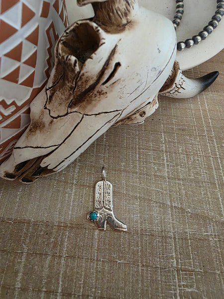 BRUCE CHEE TURQUOISE BOOT PENDANT