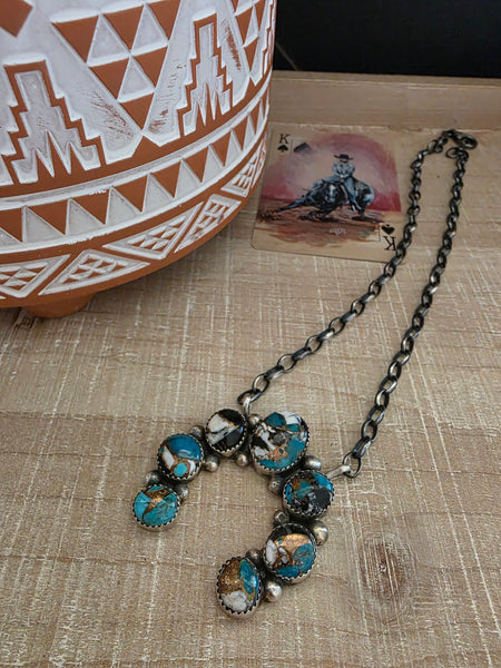 AUGUSTINE LARGO MIXED STONE TURQUOISE NAJA NECKLACE