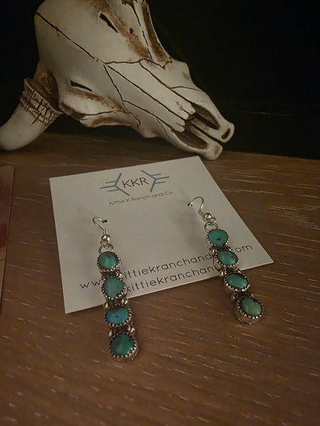 MAXINE RAMIREZ BROWN FOUR STONE DANGLE EARRINGS