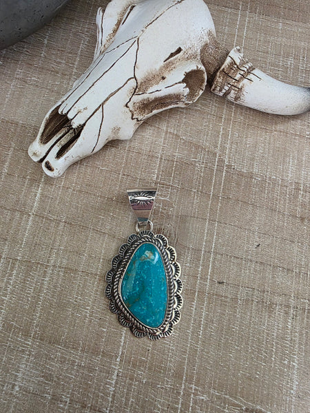JUNIOR BEGAY SONORAN GOLD TURQUOISE PENDANT