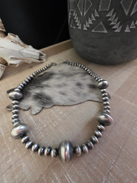 TONISHA HALEY STERLING SILVER HANDMADE NAVAJO PEARLS