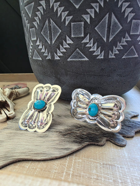 STERLING SILVER TURQUOISE BOW RING