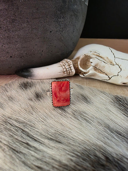 DAVID WILLIE RED SPINY OYSTER RING
