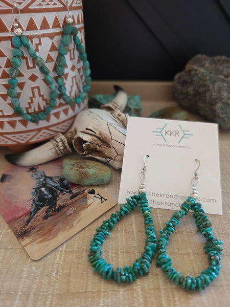 NAOMI GARCIA TURQUOISE NUGGET HOOP EARRINGS