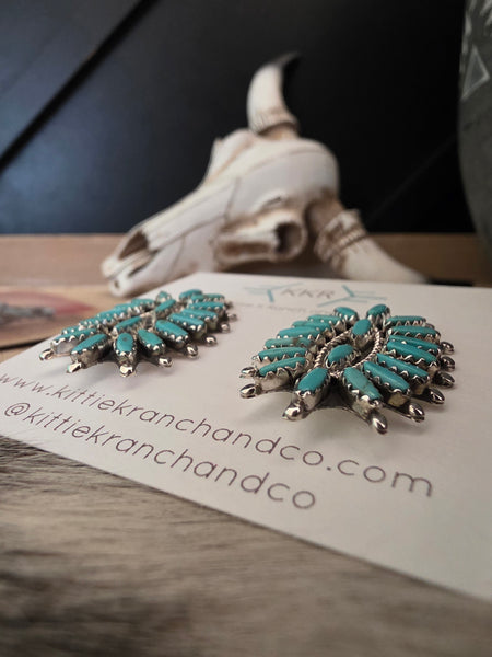 THE ROSEMARY NEEDLEPOINT OVAL CLUSTER STUDS