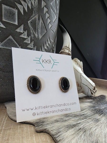 LETRICIA LARGO LARGE ONYX EARRINGS