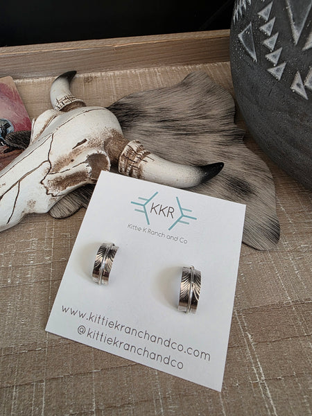 SILVER FEATHER HOOPS