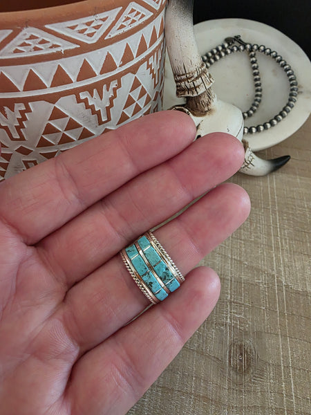 BRUCE JOHNSON TWO ROW TURQUOISE BAND