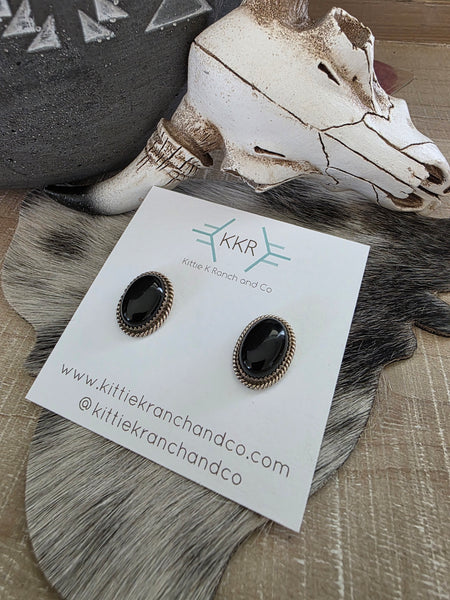 LETRICIA LARGO LARGE ONYX EARRINGS