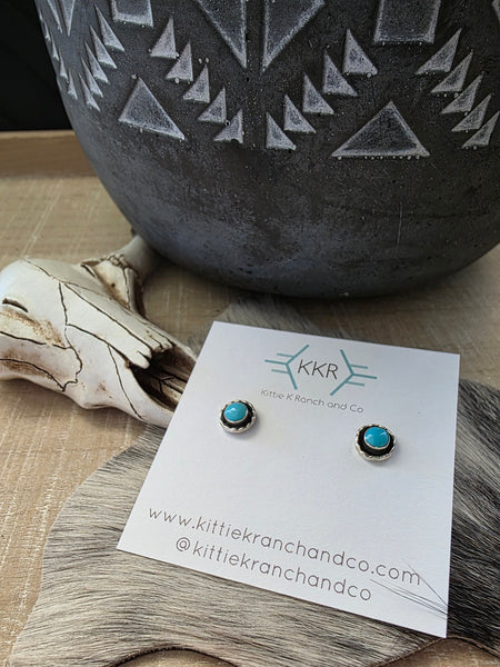 ZUNI TURQUOISE STUD EARRINGS