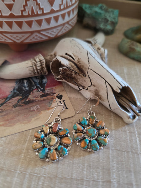 JASON BENALLY CLUSTER MIXED STONE EARRINGS