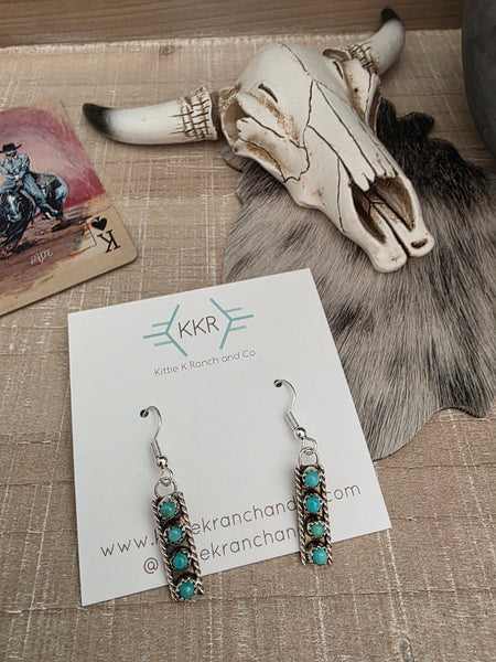 JANICE SPENCER TURQUOISE DANGLE EARRINGS