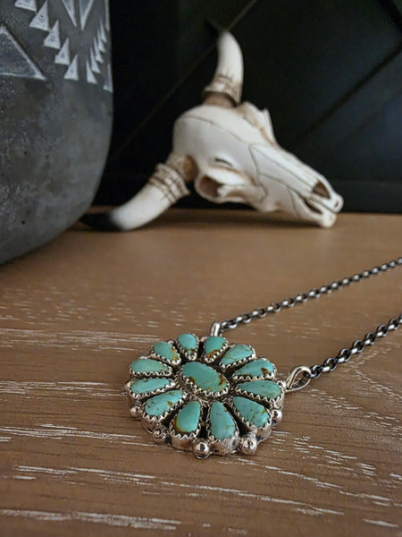 ALICIA WILSON KINGMAN TURQUOISE CLUSTER NECKLACE