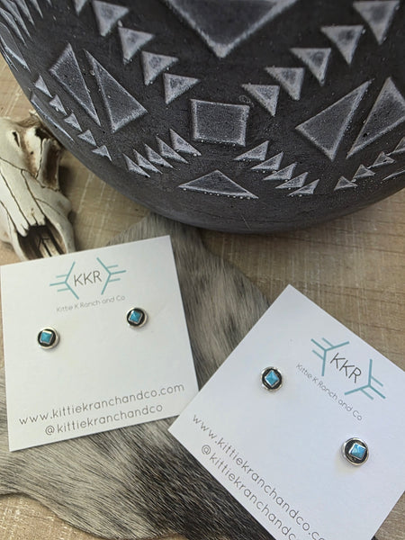 FRED CACHINI ZUNI TURQUOISE STUDS