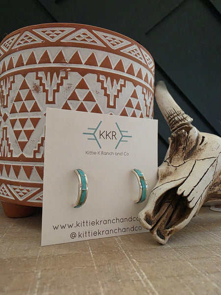 CLARESSA KYLESTEWA TURQUOISE HOOP EARRINGS