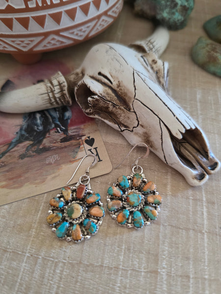 JASON BENALLY CLUSTER MIXED STONE EARRINGS