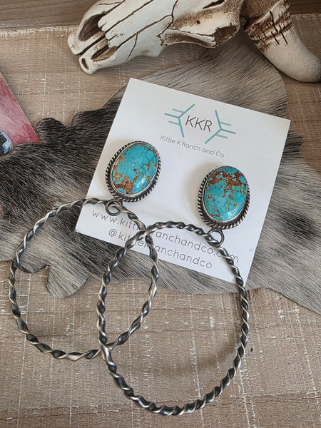 ELOUISE KEE NAVAJO TURQUOISE HOOP
