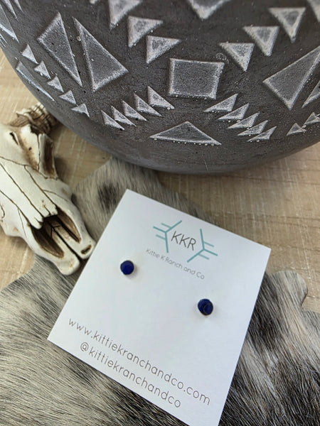 CELENA ROSETTA LAPIS STUD EARRINGS