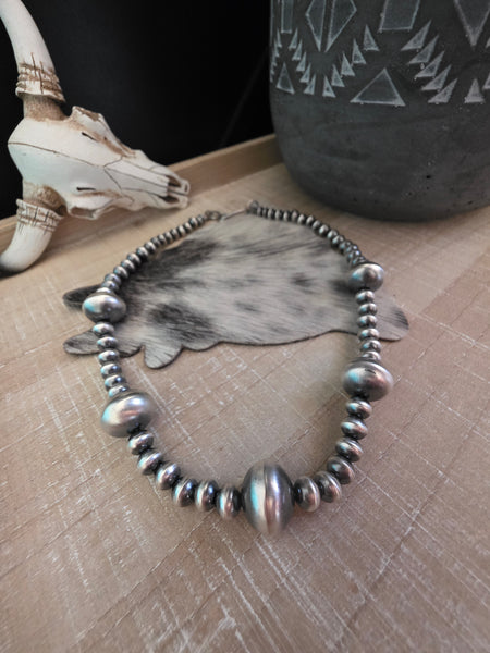TONISHA HALEY STERLING SILVER HANDMADE NAVAJO PEARLS