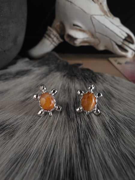 THERESA KINSEL TURQUOISE TURTLE STUD EARRINGS