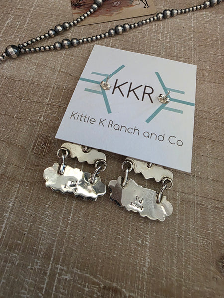 TINA JONES KINGMAN TURQUOISE CHANDELIER WEDDING EARRINGS