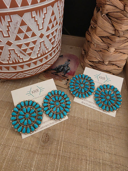 ALICIA WILSON XL TURQUOISE CLUSTER STUDS