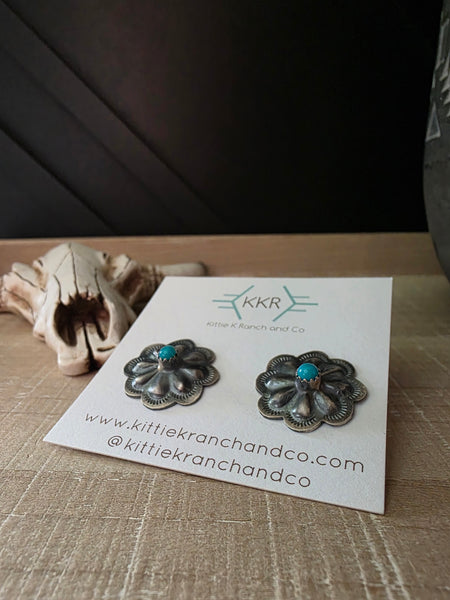 DALE MORGAN TURQUOISE STONE CONCHO STUDS