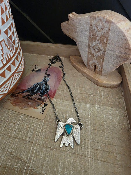 JUDE CANDELARIA LITTLE TURQUOISE THUNDERBIRD NECKLACE