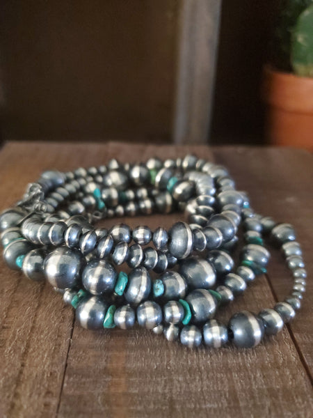 STERLING SILVER SAUCER NAVAJO PEARL BRACELET