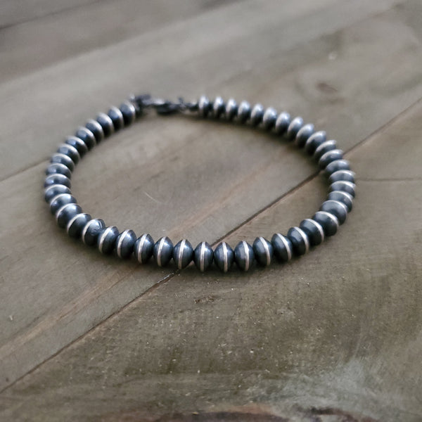 STERLING SILVER SAUCER NAVAJO PEARL BRACELET
