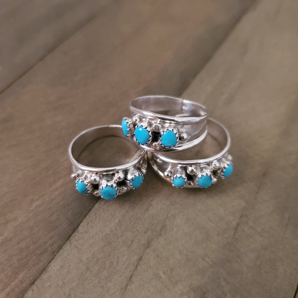 ELVIRA CADMAN STERLING SILVER AND TURQUOISE RING