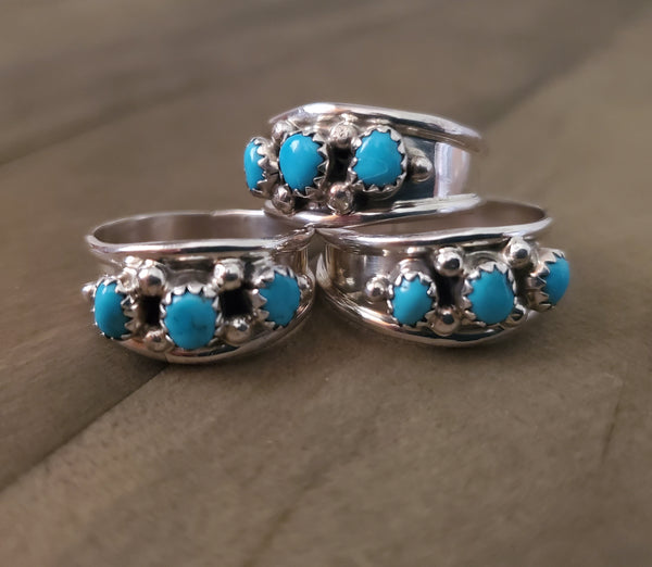 ELVIRA CADMAN STERLING SILVER AND TURQUOISE RING