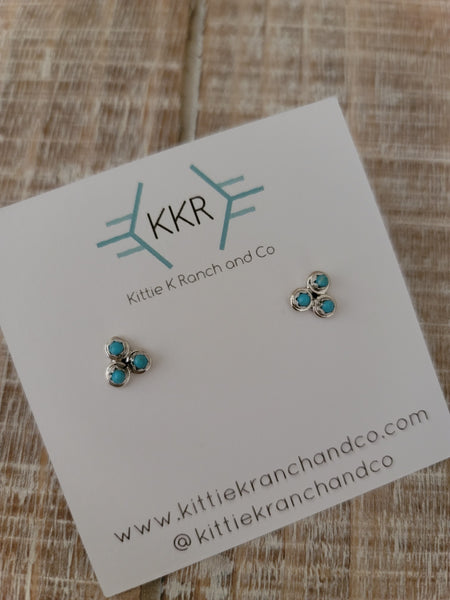 TURQUOISE TRINITY STUDS