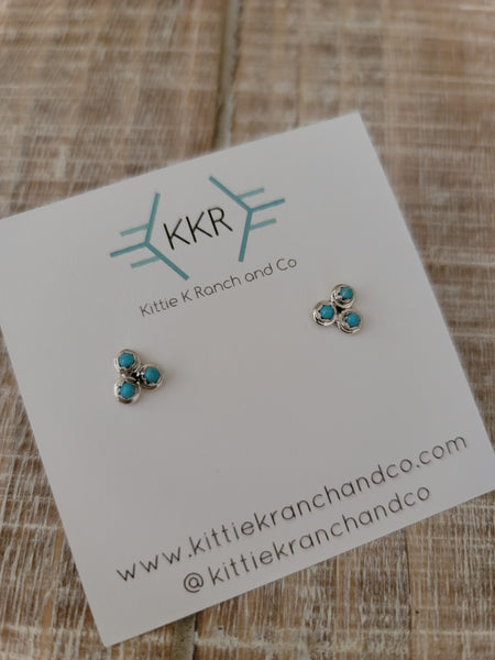 TURQUOISE TRINITY STUDS