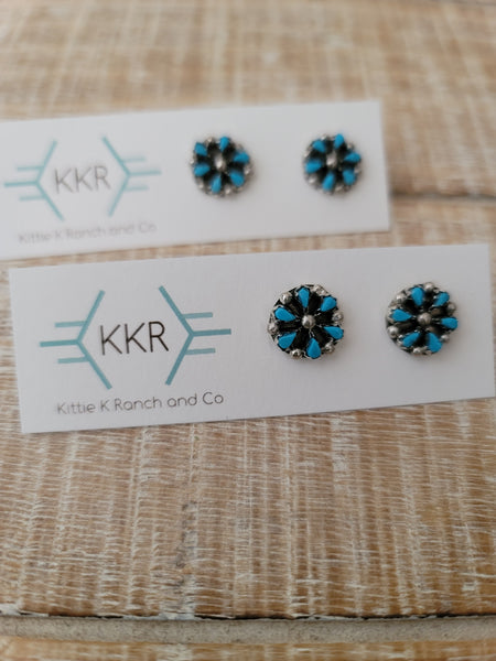 THE TRICIA TURQUOISE CLUSTER STUDS