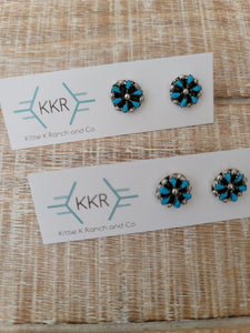 THE TRICIA TURQUOISE CLUSTER STUDS