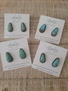 THE DREAMA TEARDROP TURQUOISE PUNCHY STUDS